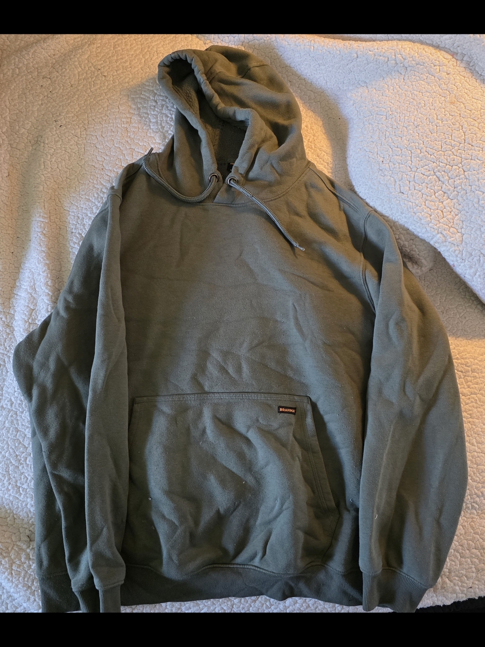 Brahma Olive Green Hooded Pullover Sweatshirt